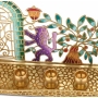 Orit Grader Hand Painted Brass Jerusalem Lion Menorah (Choice of Colors) - 3