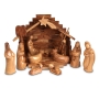 Olive Wood Hand-Carved Nativity Scene Set with Movable Figurines - 1