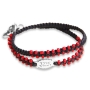 String and Silver Priestly Blessing Bracelet with Stone Beads (Variety of Colors) - 3