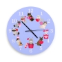 Ofek Wertman Cats and Hearts Round Wooden Clock - 1