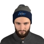 Blue and White Love Israel Embroidered Beanie with Pom-Pom - Unisex - 4
