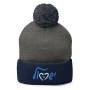 Blue and White Love Israel Embroidered Beanie with Pom-Pom - Unisex - 2