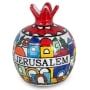 Armenian Ceramic Pomegranate with Jerusalem Design  - 1