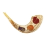 Lily Art Genuine Painted Ram's Horn - Pomegranates - 1