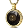 Psalm 91 Crucifix Necklace with 24K Gold Inscribed Cubic Zirconia - 1