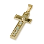 Ben Jewelry 14K Gold & Roman Glass Inlay Modern Minimalist Celtic Cross Pendant - 1