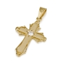 Ben Jewelry 14K Gold Star of Bethlehem Nativity Cross with Cubic Zirconia - 1