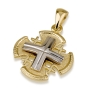 Ben Jewelry 14K White & Yellow Gold Two-Tone Men’s Rounded Jerusalem Cross - 1