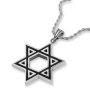 Sterling Silver Two-Tone Star of David Necklace - 2