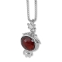 Sterling Silver and Garnet Inverted Pomegranate Necklace with Star of David  - 2