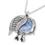 Sterling Silver and Roman Glass Inverted Open Pomegranate Necklace - 1