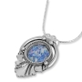Sterling Silver and Roman Glass Abstract Inverted Pomegranate Necklace  - 2