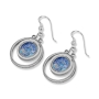 Sterling Silver and Roman Glass Double Circle Earrings - 1