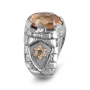 Sterling Silver and 9k Gold Western Wall and Star of David Ring with Citrine Stone - 1