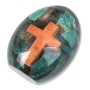 Rafael Jewelry Glass Egg with Stone Cross and Eilat Stone  - 2