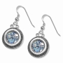 Sterling Silver and Roman Glass Filigree Circular Tiered Earrings - 1