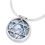 Rafael Jewelry Roman Glass and Sterling Silver Star of David Circle Necklace - 1