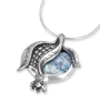Split Roman Glass and Silver Pomegranate Necklace - 1