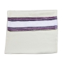 Handwoven Purple Stripes Non-Slip Prayer Shawl Set - Rikmat Elimelech - 6