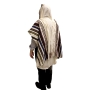 Handwoven Multi-Color Striped Non-Slip Prayer Shawl Set - Rikmat Elimelech - 5