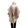 Handwoven Non-Slip Burgundy Stripes Prayer Shawl Set - Rikmat Elimelech - 4