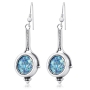 Rafael Jewelry Roman Glass and Sterling Silver Long Earrings - 1