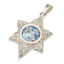 Roman Glass Sterling Silver Star of David Starfish Pendant - 1