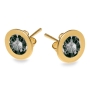 SEA Smadar Eliasaf Gold-Plated Halo Earrings with "Black Diamond" Swarovski Crystal - 1