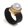 SEA Smadar Eliasaf Leather Ring with White Pearl - 1