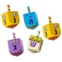Set of 5 Colorful Wooden Emoji Dreidels – Buy 4 and Get 1 Free!!!  - 1