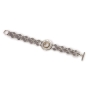   Sterling Silver Wheel and Leaf Rabot Banot (Woman of Valor) Bracelet with 9k Gold Accent - 1