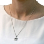 Sterling Silver Star of David Necklace With Line Pattern - 3