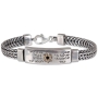 Sterling Silver and Gold Star of David Shema Yisrael Bracelet - 1