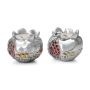 Silver Pomegranate with Jewels and Golden Highlights Candlesticks - Jerusalem - 3