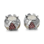 Silver Pomegranate with Jewels and Golden Highlights Candlesticks - Jerusalem - 2
