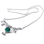 Silver Pomegranate Necklace with Eilat Stone - 1