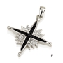 Rhodium Plated Sterling Silver Star of Bethlehem Cross Necklace with Gemstones (Choice of Colors) - 4