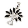 Sterling Silver Tree of Life Pendant with Crystal Stones (Choice of Colors) - 4