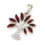 Sterling Silver Tree of Life Pendant with Crystal Stones (Choice of Colors) - 5