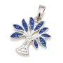 Sterling Silver Tree of Life Pendant with Crystal Stones (Choice of Colors) - 6