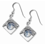 925 Sterling Silver Square Wave Earrings with Roman Glass - 1