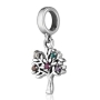 Stainless Steel Hanging Charm with Colorful Crystals - 2