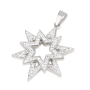 925 Sterling Silver Star of Bethlehem Pendant with Zircon Stones (Choice of Color) - 2