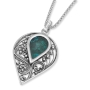 Rafael Jewelry Sterling Silver Filigree Necklace with Eilat Stone - 1