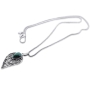 Sterling Silver Double Tear Drop Necklace with Eilat Stone - 3