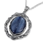 Sterling Silver Hamsa Necklace Set With Kyanite Stone - 1