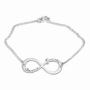 Sterling Silver Hebrew/English Infinity Name Bracelet - 1