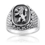 Rafael Jewelry Sterling Silver Ring with Lion of Judah and Western Wall Bricks - 1