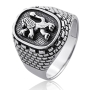 Rafael Jewelry Sterling Silver Ring with Lion of Judah and Western Wall Bricks - 2