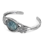 Sterling Silver Roman Glass Bracelet With Nature Design - 2